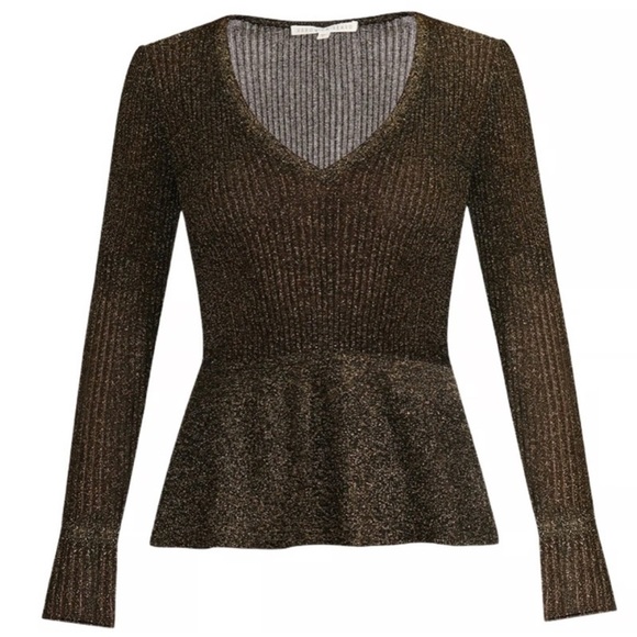 Veronica Beard Tops - Veronica Beard Esmeralda Metallic V-Neck Top/ SMALL